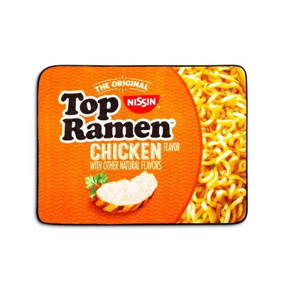 Chicken Flavor Noodle Snack Blanket: Top Ramen Design for Foodies