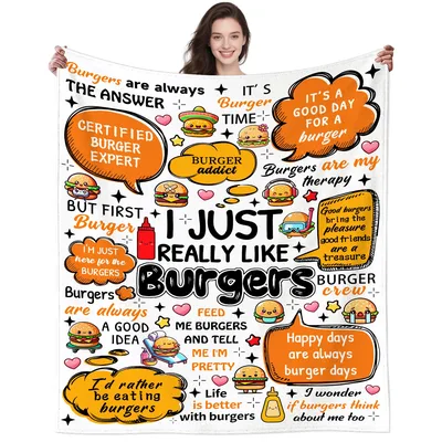 I Just Really Like Burgers Blanket for Foodie Lovers