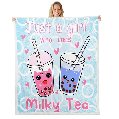Just a Girl Who Likes Milky Blanket: Kawaii Bubble Tea Design