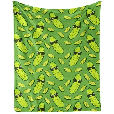 Pickles Pattern Green Blanket: Cool Sunglass Pickle Art for Foodies