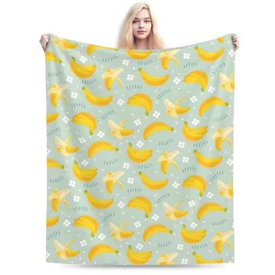 Cute Banana Pattern Blanket: Playful Fruit Print for Foodies