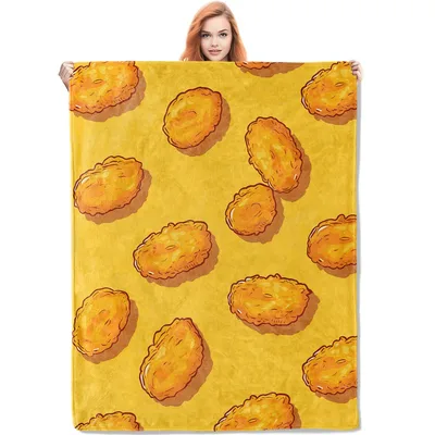 Chicken Nugget Pattern Blanket: Golden Crispy Fave for Foodies