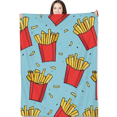 French Fries Pattern Blanket: A Fun Foodie Throw for Cozy Nights