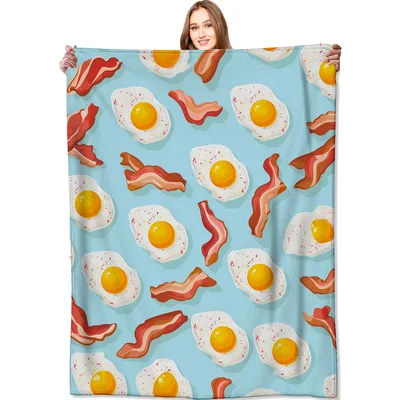 Bacon and Eggs Pattern Blanket: Fun Breakfast Art for Foodies