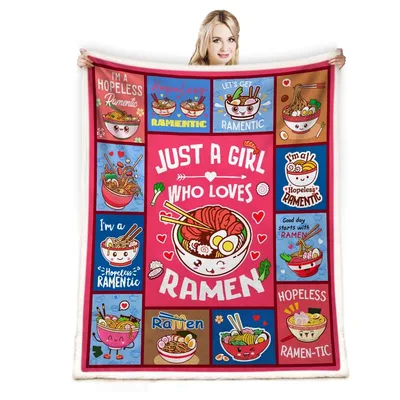 Just a Girl Blanket: Hopeless Ramentic Noodle Lover Design