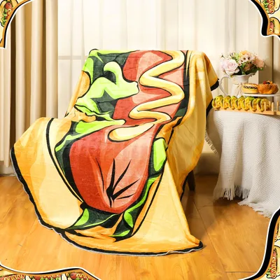 Giant Hot Dog Design Blanket: Bold Artwork for Foodies