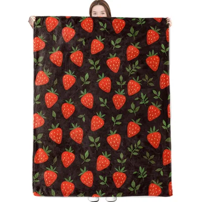 Strawberry Pattern on Black Blanket No. 2 – Strawberry Pattern