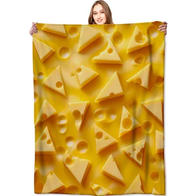 Cheese Slice Pattern Blanket: Whimsical Swiss Wedges for Foodies