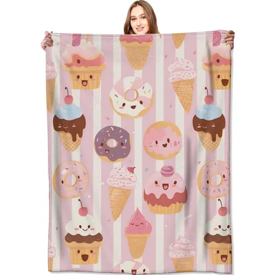 Donuts Ice Cream Cupcakes Blanket: Sweet Treats Pattern for Foodies