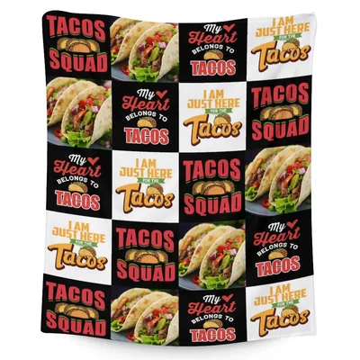 I Am Just Here Blanket: A Taco Lovers Patchwork Design
