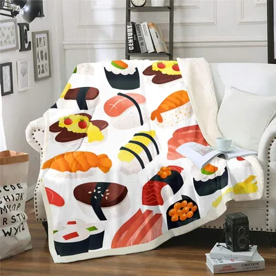 Sushi Pattern Blanket No. 2: A Playful Sushi Print for Foodies