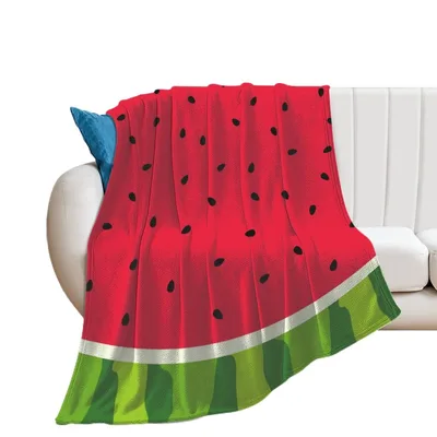 Watermelon Slices Pattern Blanket featuring a bold red fruit design