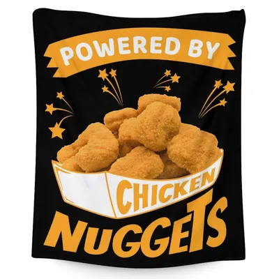 Powered by Chicken Nuggets Blanket: Crispy Gold Design