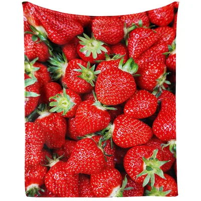 Fresh Red Strawberries Pattern Blanket: A Vibrant Fruit Print