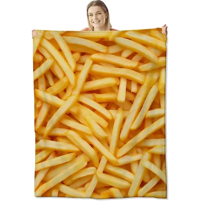 French Fries Pattern Blanket No. 2: A Golden Potato Print