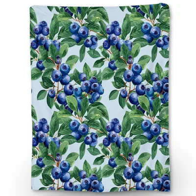 Blueberries Pattern Blanket: A Botanical Berry Print for Gardeners