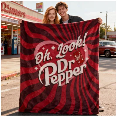 Retro Red Swirl Soda Blanket: Oh, Look! Design