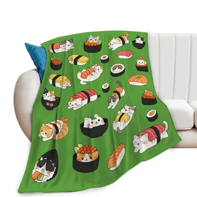 Sushi Cat Pattern Blanket No. 2: Feline Sushi Roll Design