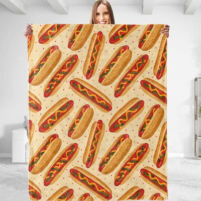 Hot Dog Pattern Blanket: A Fun Foodie Design for Snacking Lovers