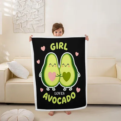 Girl Loves Avocado Blanket: Cute Avocado Design for Foodies