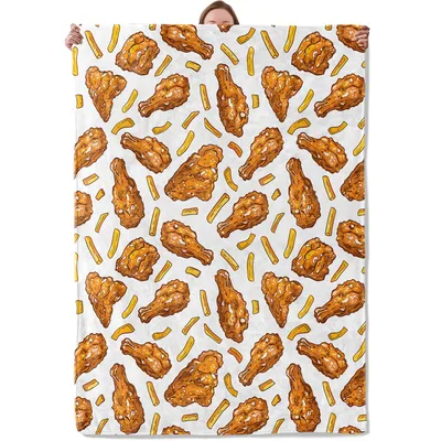 Fried Chicken Nuggets Pattern Blanket for Foodies