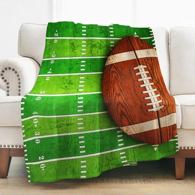 Football Field Pattern Blanket featuring a wood grain football