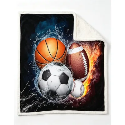 Sports Balls Design Sports Blanket for Multi-Sport Lovers