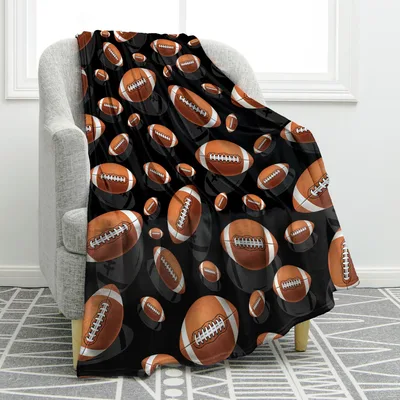Football Pattern Blanket for Fans of American Football