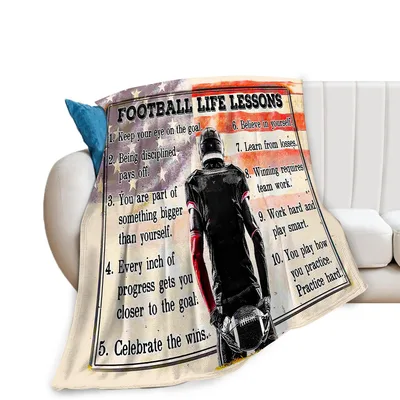 Football Player Life Lessons Blanket: Ten Rules for the Field