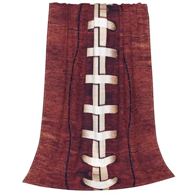 Football Laces Design Blanket: Football Print Throw for Fans
