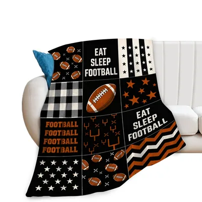 Football Sports Patchwork Blanket for Fans Who Live the Game