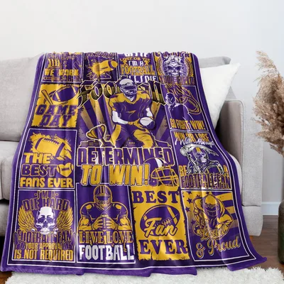 Football Fan Sports Blanket: Determined to Win Collage