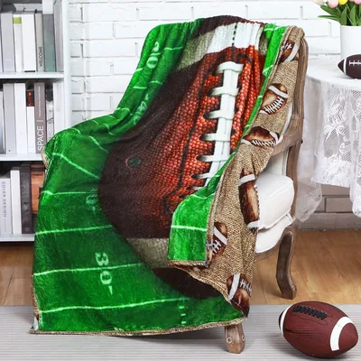 Football on Green Field Blanket: Football Field Design for Fans