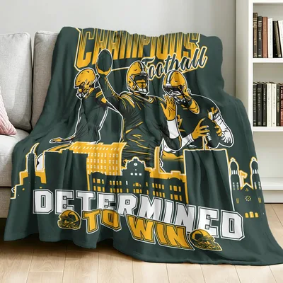 Football Players City Blanket: Champions Determined to Win Design