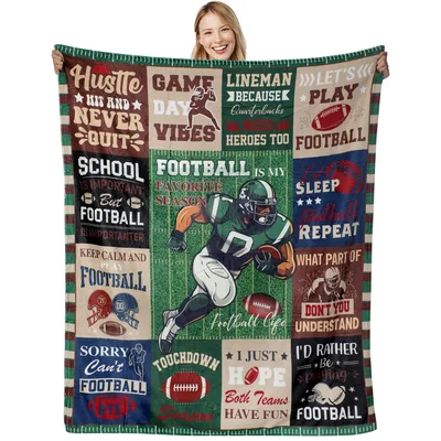 Football Lover Patchwork Blanket: Game Day Vibes Design for Fans