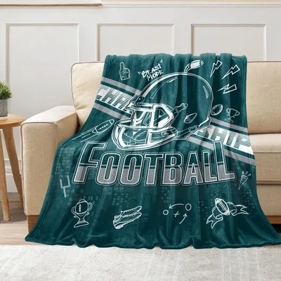 Football Helmet Sports Blanket: Beast Mode Football Design for Fans