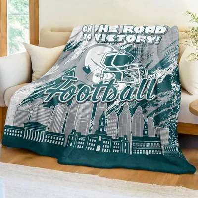 Football Helmet Cityscape Blanket: Urban Design for Fans