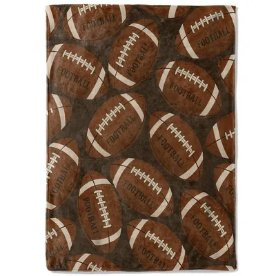 Football Pattern Blanket: Classic Brown Ball Design for Fans