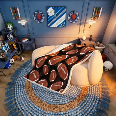 Football Pattern Pile Blanket for the Game Day Enthusiast