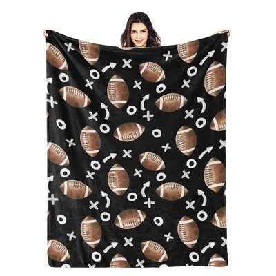Football and Play Diagram Blanket for Cozy Game Day Viewing