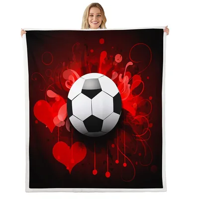 Soccer Ball and Hearts Blanket: A Bold Design for Passionate Fans