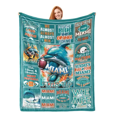 Retro Football Fan Dolphin Blanket: Fins Up with Retro Team Pride