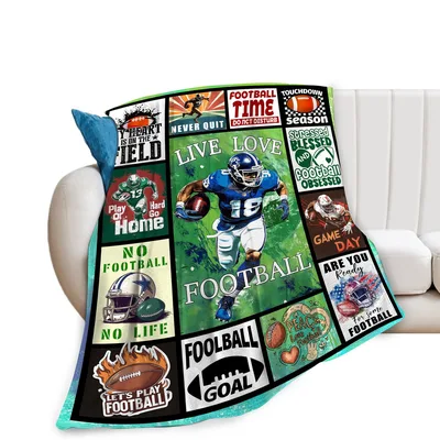 Football Game Day Words Blanket: A Collage of Team Spirit and Passion