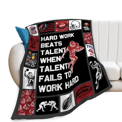 Hard Work Beats Talent Blanket: Football Motivation Design
