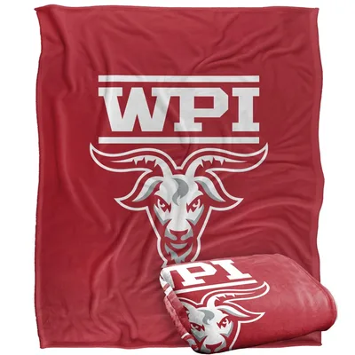 Goat Head Team Emblem Blanket: WPI Red Fleece Design