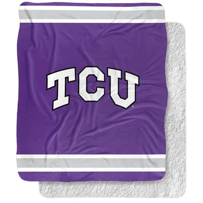 Purple Block Letters Logo Design Blanket TCU Arch Print