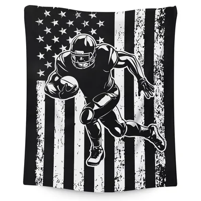 American Flag Football Player Blanket: Patriotic Sports Design