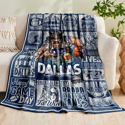 Game Day Football Fan Blanket featuring a bold Dallas bull mascot