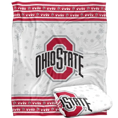 Winter Knit Pattern Team Blanket: Ohio State Snowflake Design