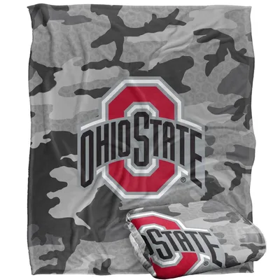 Gray Camo Team Logo Blanket: Ohio State Camo Design